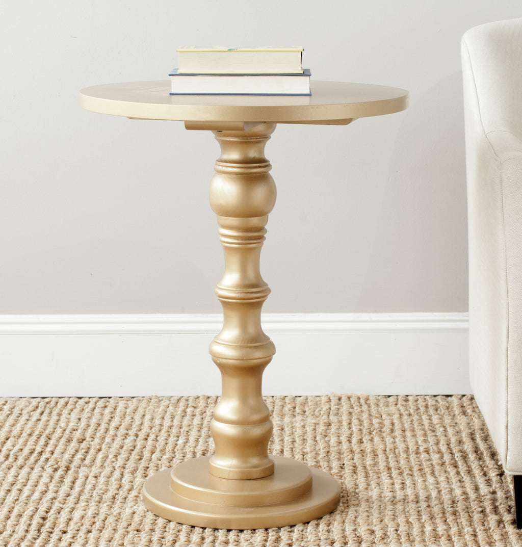 Safavieh Greta Round Top Accent Table Gold Furniture  Feature