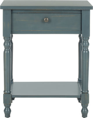 Safavieh Tami Accent Table With Storage Drawer Steel Teal Furniture main image