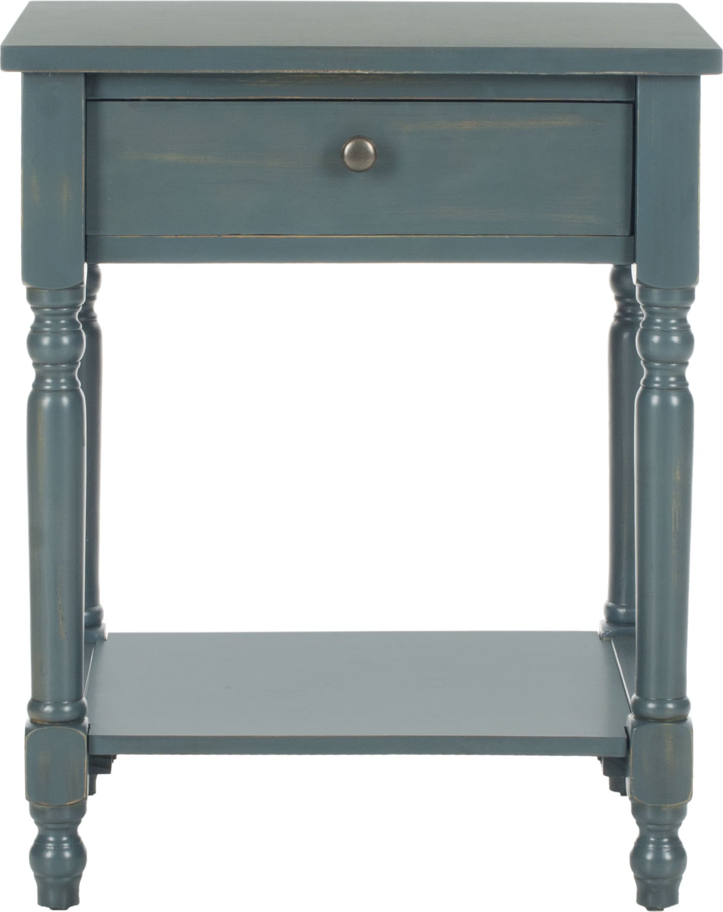 Safavieh Tami Accent Table With Storage Drawer Steel Teal Furniture main image