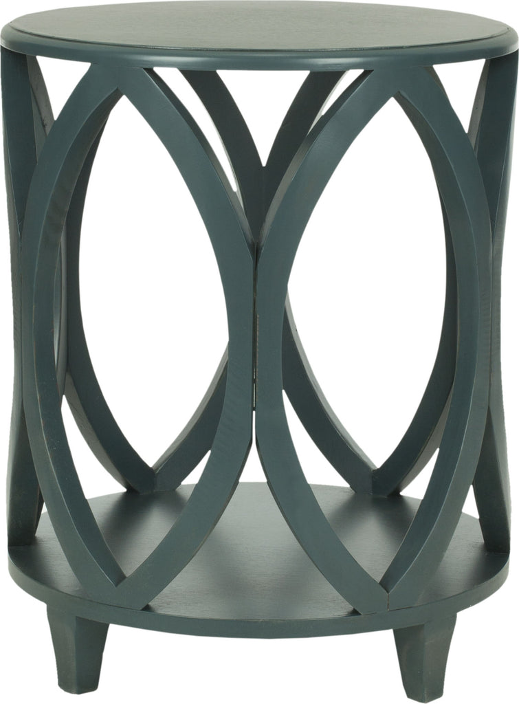Safavieh Janika Round Accent Table Steel Teal Furniture main image