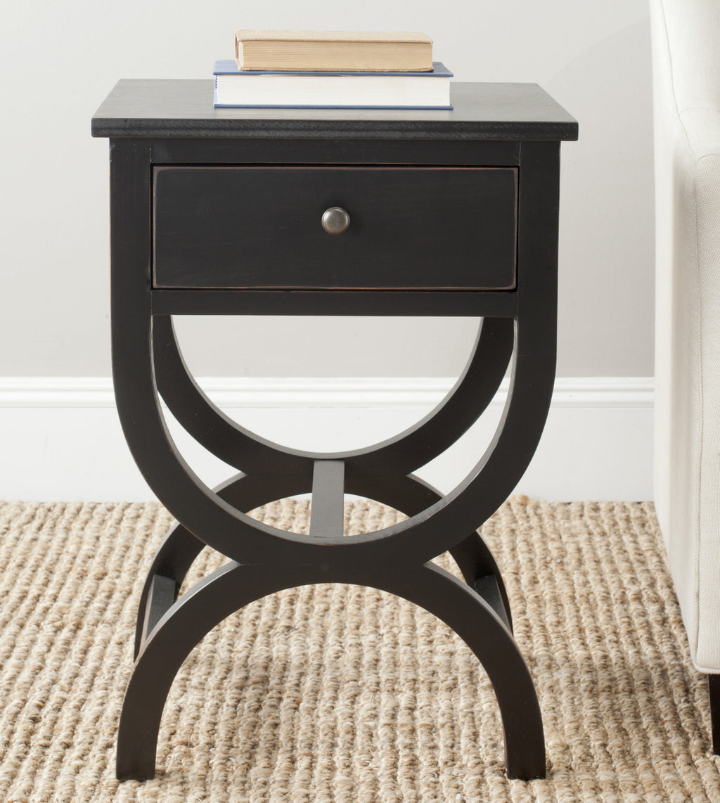 Safavieh Maxine Accent Table With Storage Drawer Black Furniture  Feature