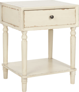 Safavieh Siobhan Accent Table With Storage Drawer Vintage Cream Furniture 