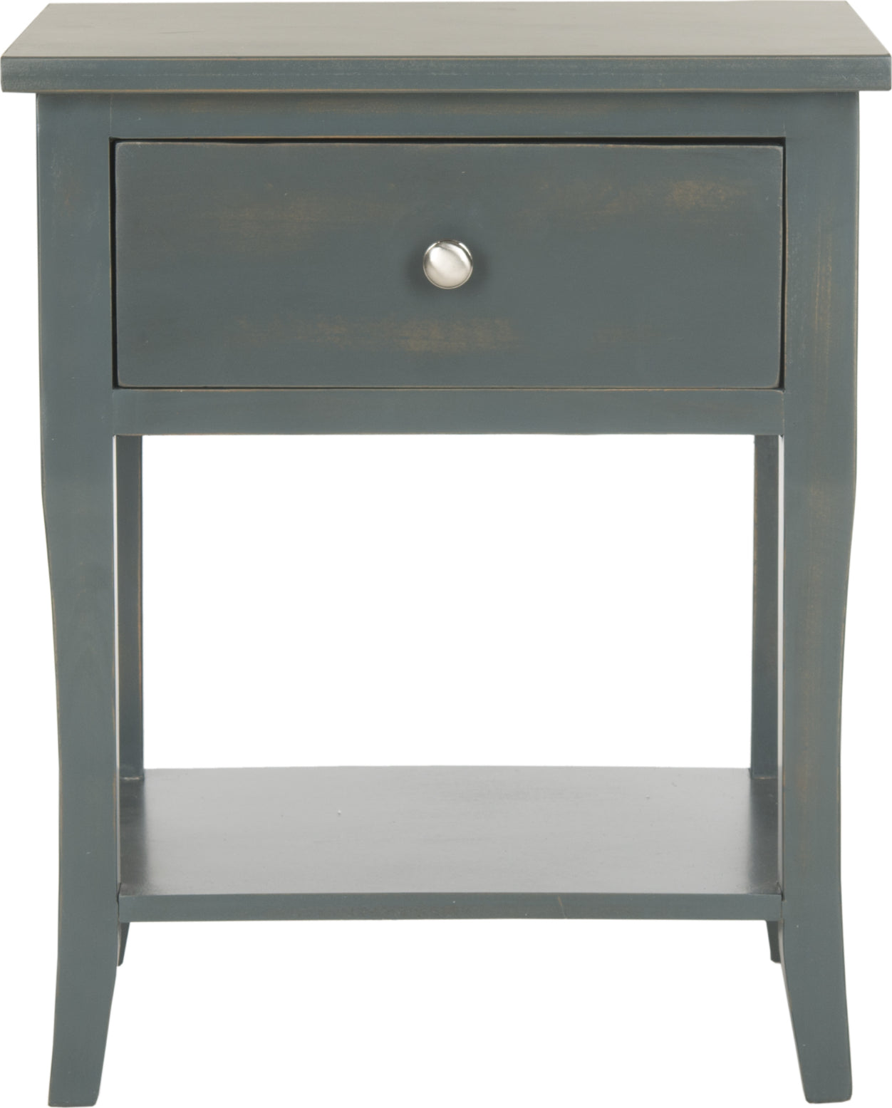 Safavieh Coby End Table With Storage Drawer Steel Teal Furniture main image