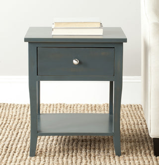 Safavieh Coby End Table With Storage Drawer Steel Teal Furniture  Feature