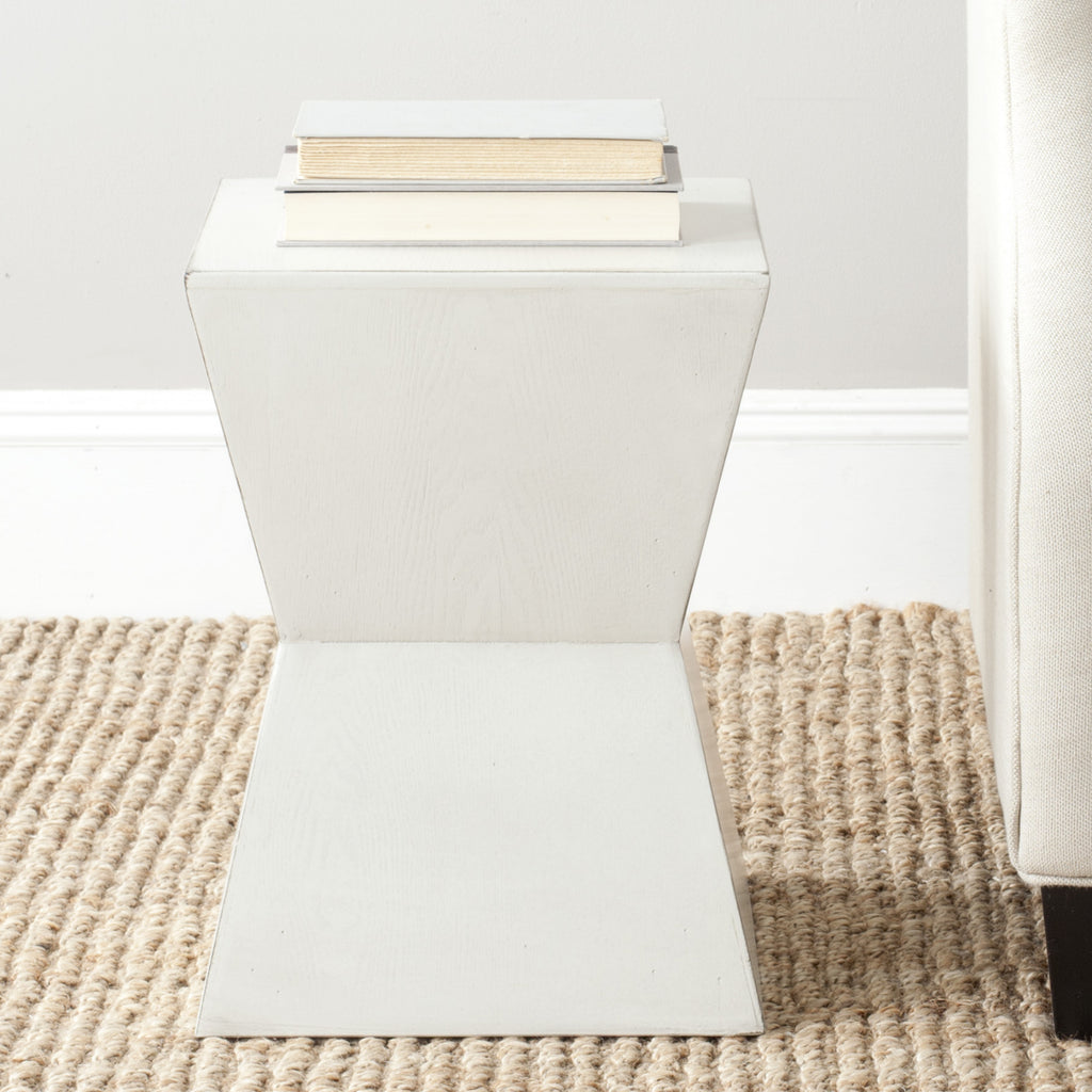 Safavieh Lotem Curved Square Top Accent Table White Furniture  Feature