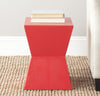 Safavieh Lotem Curved Square Top Accent Table Hot Red Furniture  Feature