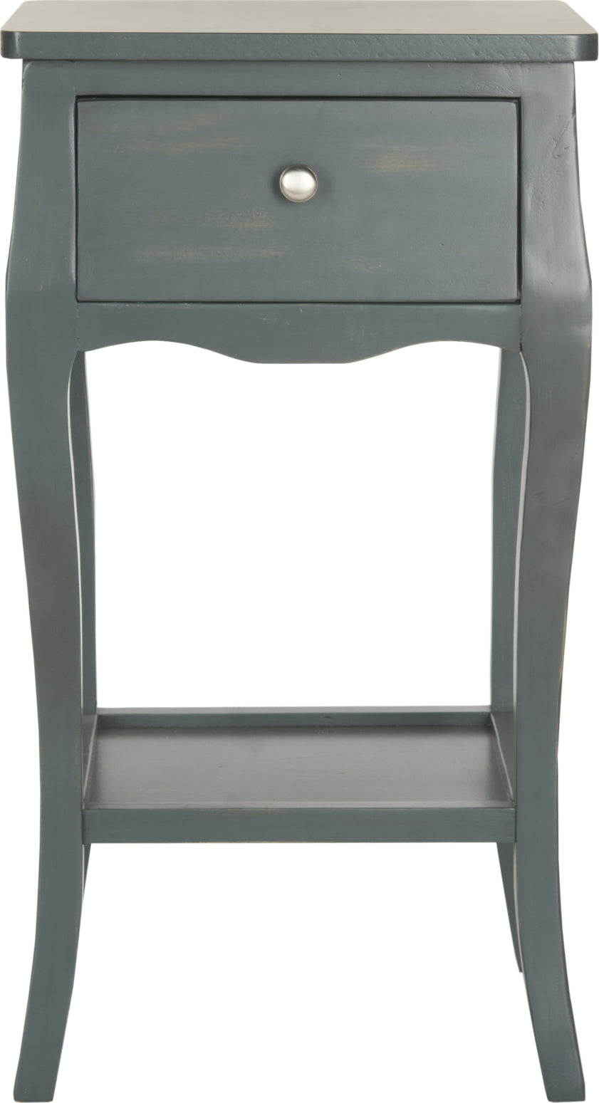 Safavieh Thelma End Table With Storage Drawer Steel Teal Furniture main image
