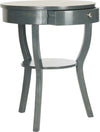 Safavieh Kendra Round Pedestal End Table With Drawer Steel Teal Furniture 