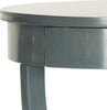 Safavieh Kendra Round Pedestal End Table With Drawer Steel Teal Furniture 