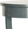 Safavieh Kendra Round Pedestal End Table With Drawer Steel Teal Furniture 