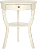 Safavieh Kendra Round Pedestal End Table With Drawer Vintage Cream Furniture main image