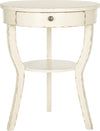 Safavieh Kendra Round Pedestal End Table With Drawer Vintage Cream Furniture main image