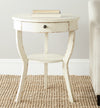 Safavieh Kendra Round Pedestal End Table With Drawer Vintage Cream Furniture  Feature