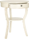 Safavieh Kendra Round Pedestal End Table With Drawer Vintage Cream Furniture 