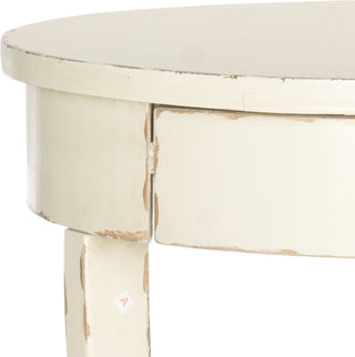 Safavieh Kendra Round Pedestal End Table With Drawer Vintage Cream Furniture 