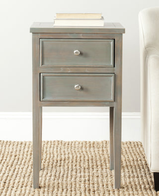 Safavieh Toby End Table With Storage Drawers French Grey Furniture  Feature