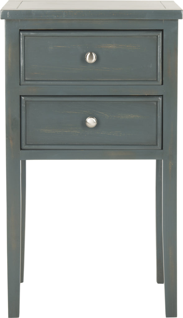 Safavieh Toby End Table With Storage Drawers Steel Teal Furniture main image