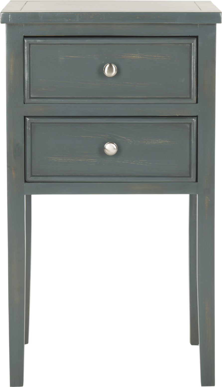 Safavieh Toby End Table With Storage Drawers Steel Teal Furniture main image