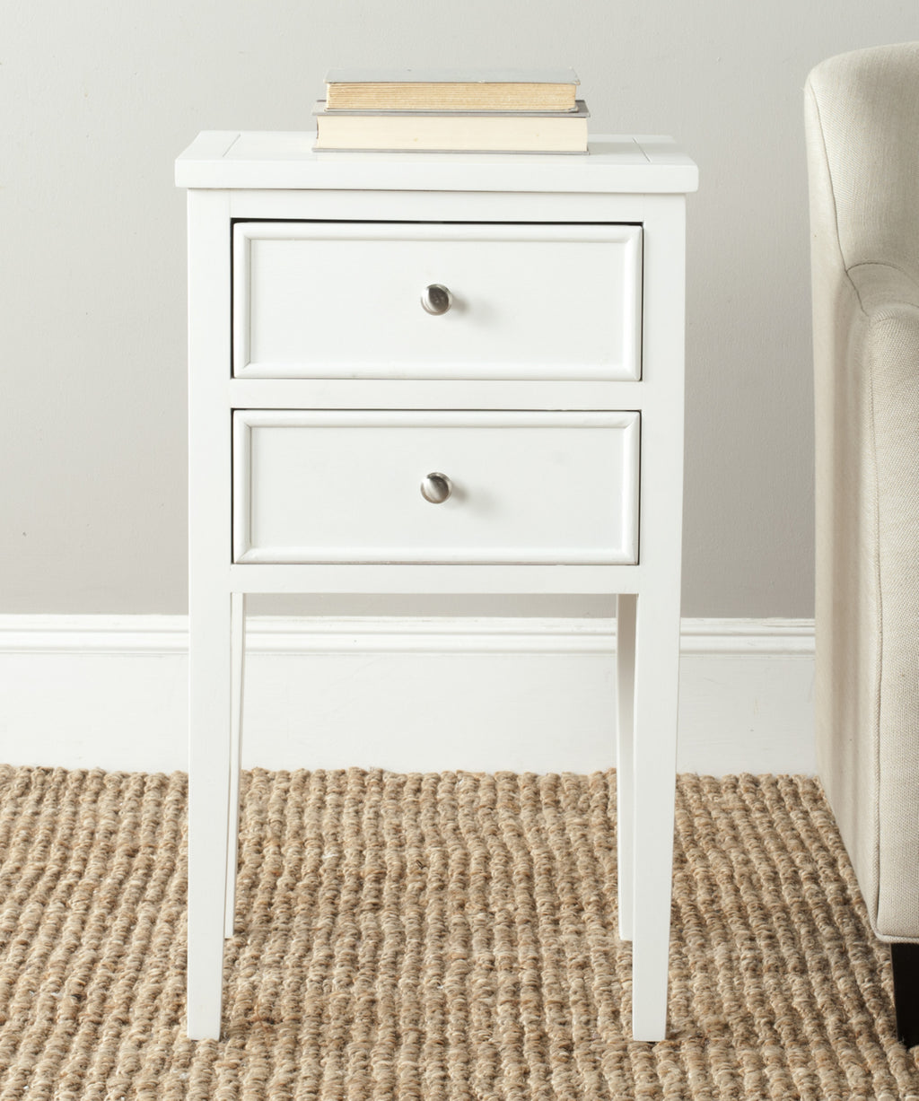 Safavieh Toby End Table With Storage Drawers White Furniture  Feature