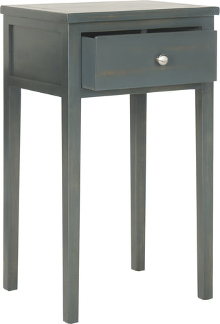 Safavieh Abel End Table With Storage Drawer Steel Teal Furniture 