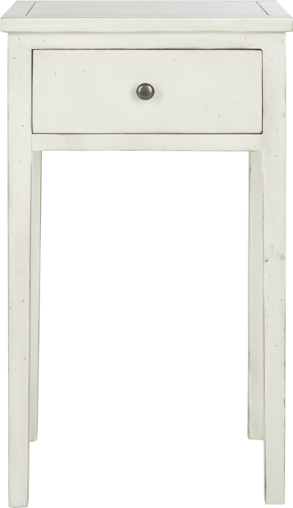 Safavieh Abel End Table With Storage Drawer White Furniture main image