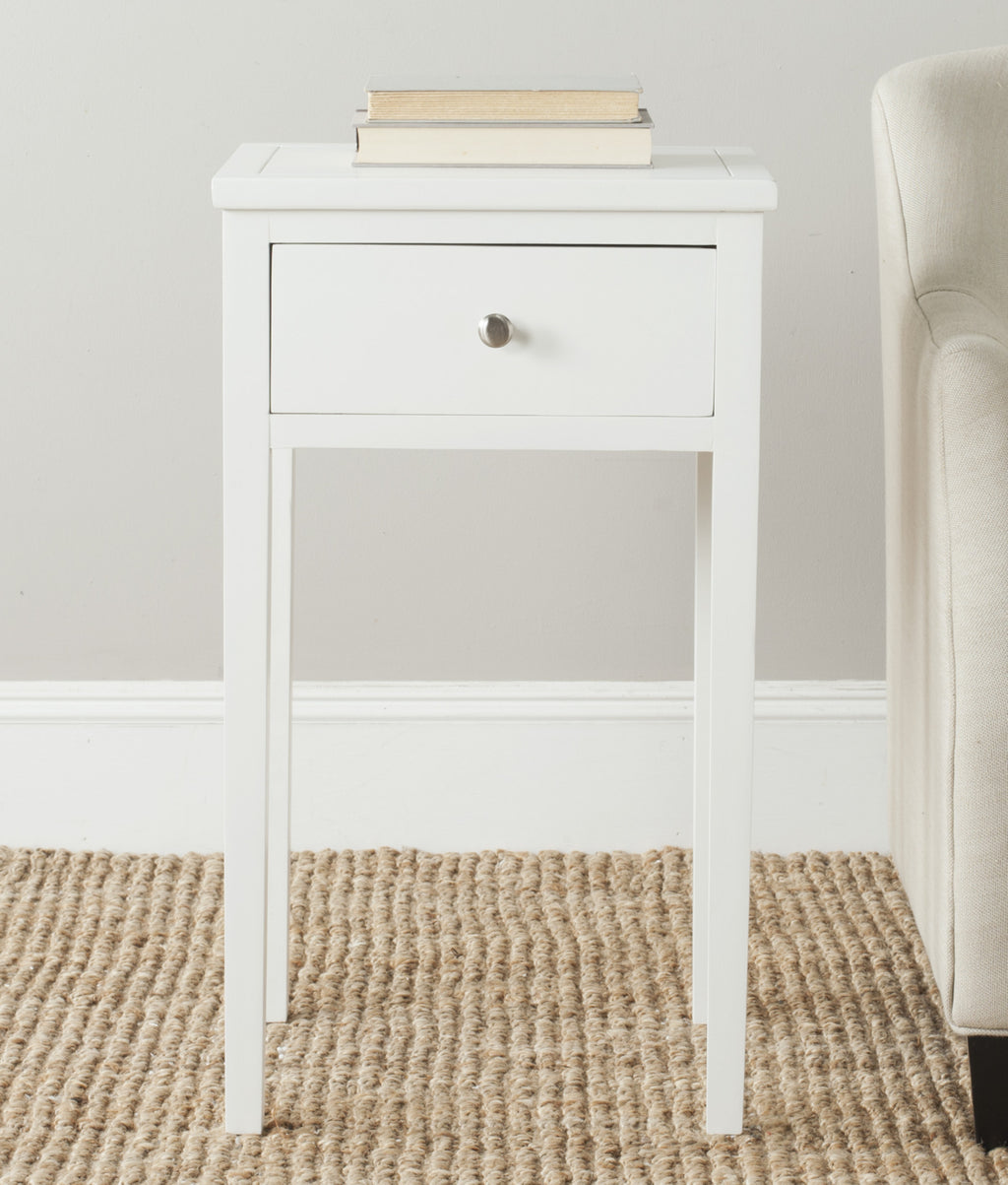 Safavieh Abel End Table With Storage Drawer White Furniture  Feature