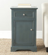 Safavieh Jarome Storage End Table With Drawer and Door Steel Teal Furniture  Feature