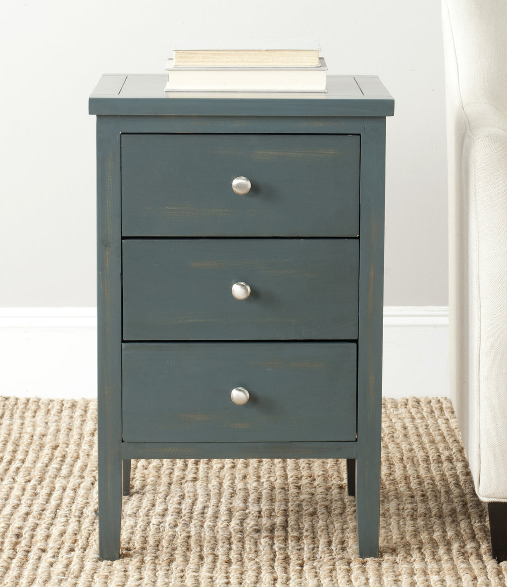 Safavieh Deniz End Table With Storage Drawers Steel Teal Furniture  Feature