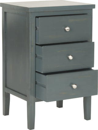 Safavieh Deniz End Table With Storage Drawers Steel Teal Furniture 