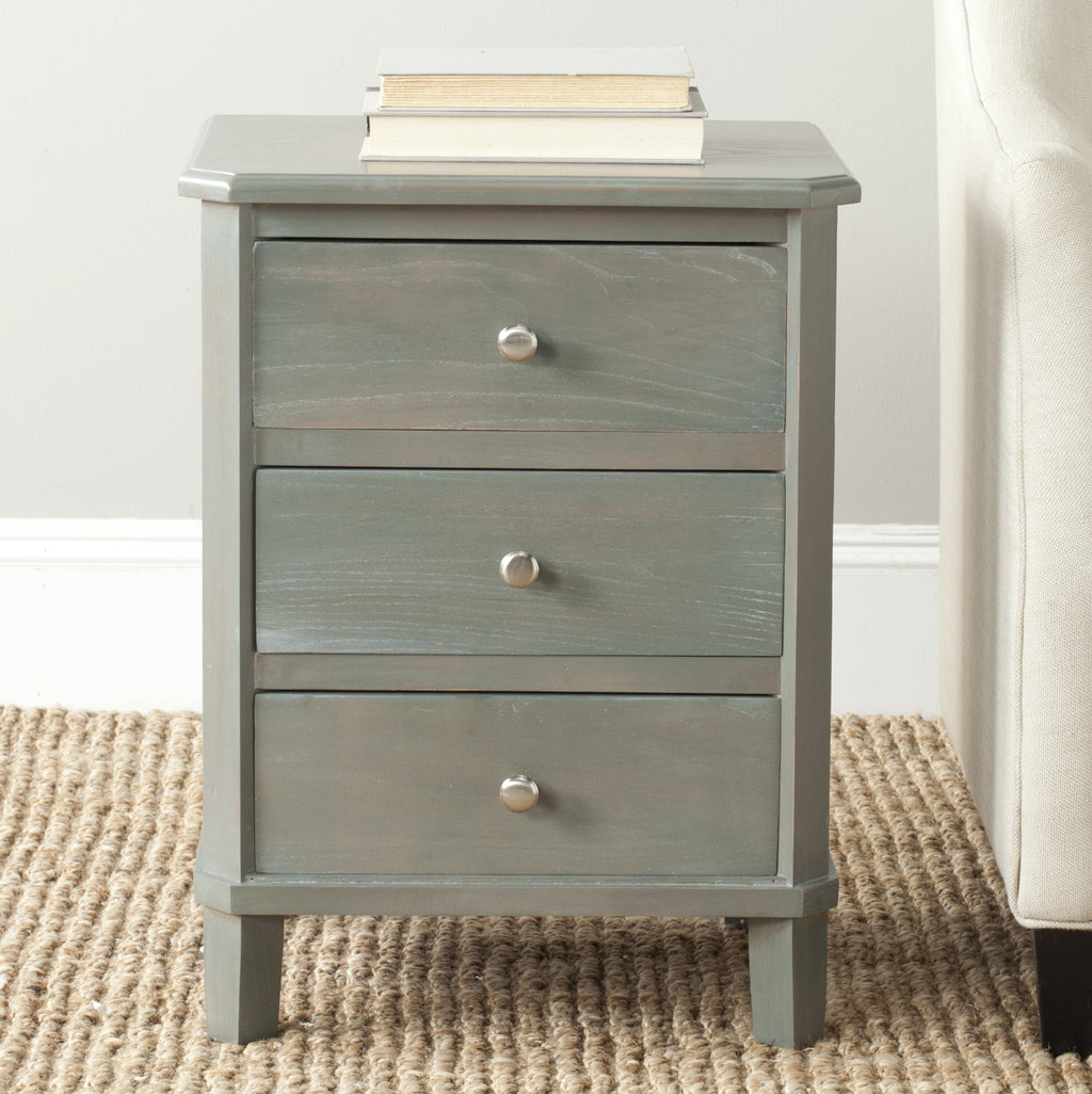 Safavieh Joe End Table With Storage Drawers French Grey Furniture  Feature
