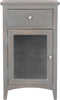 Safavieh Ziva One Drawer End Table With Glass Cabinet French Grey Furniture main image