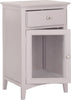 Safavieh Ziva One Drawer End Table With Glass Cabinet Quartz Grey Furniture 