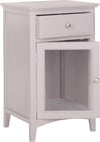 Safavieh Ziva One Drawer End Table With Glass Cabinet Quartz Grey Furniture 