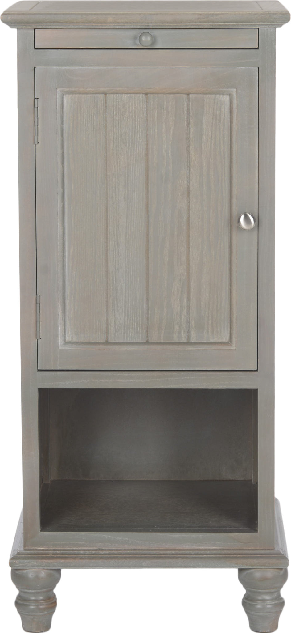 Safavieh Jezabel One Cabinet End Table With Pull Out Tray French Grey Furniture main image