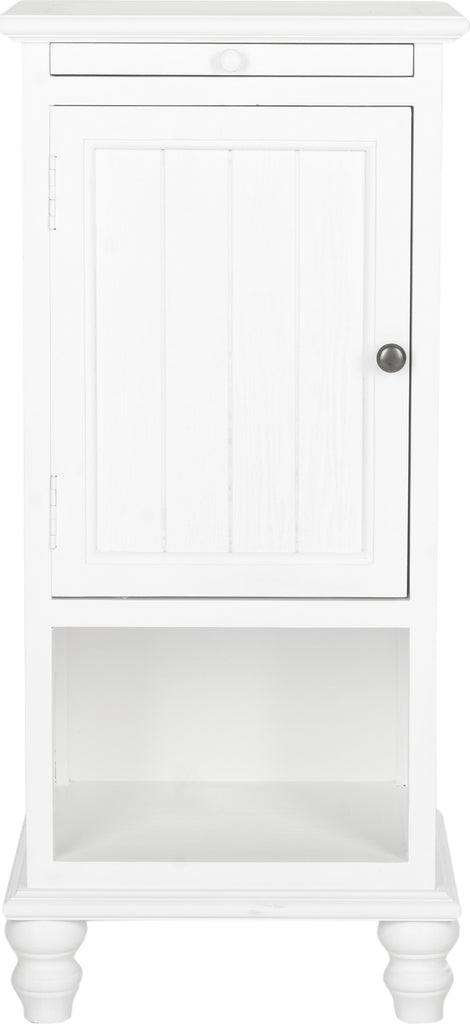 Safavieh Jezabel One Cabinet End Table With Pull Out Tray White Furniture main image