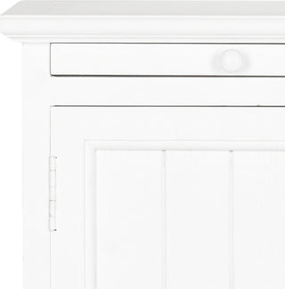 Safavieh Jezabel One Cabinet End Table With Pull Out Tray White Furniture 