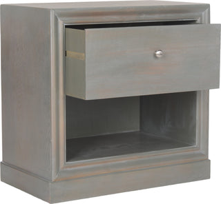 Safavieh Cain Wood One Drawer End Table French Grey Furniture 