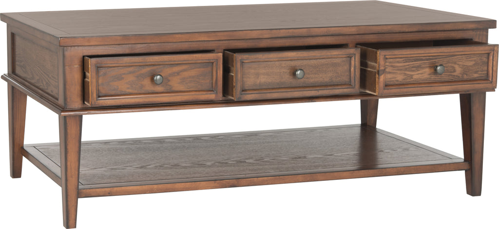 Safavieh Manelin Coffee Table With Storage Drawers Sepia Furniture  Feature