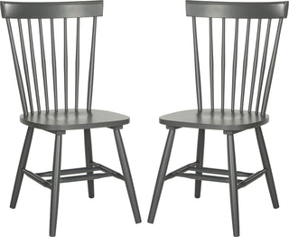 Safavieh Parker 17''H Spindle Dining Chair (SET Of 2) Charcoal Grey Furniture 