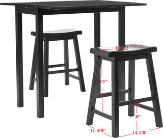 Safavieh Graham 3 Pc Set Pub Table Espresso Furniture 