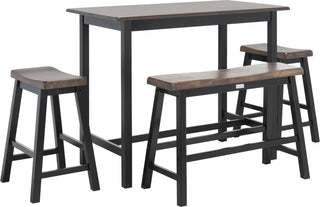 Safavieh Ronin 4 Pc Set Pub Table Dark Espresso and Black Furniture 