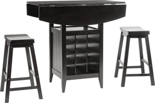 Safavieh Emeric 3 Pc Set Drop Leaf Pub Table Espresso Furniture main image