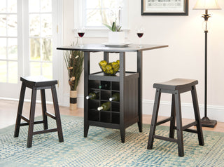 Safavieh Emeric 3 Pc Set Drop Leaf Pub Table Espresso Furniture  Feature