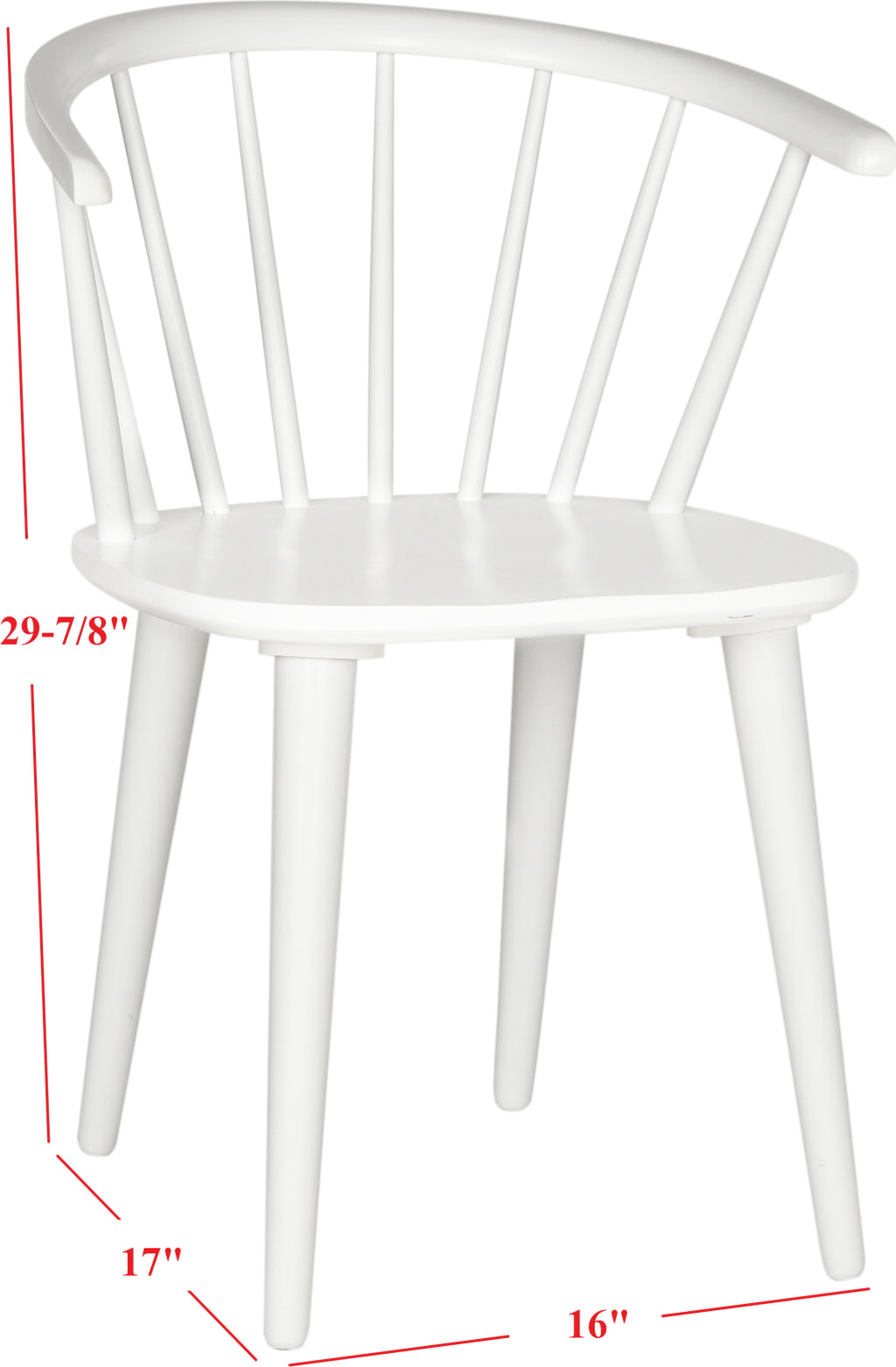 Safavieh Blanchard Curved Spindle Side Chair White Incredible Rugs and Decor