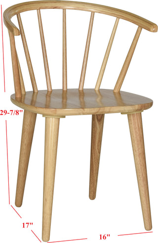 Safavieh Blanchard 18''H Curved Spindle Side Chair Natural Furniture 