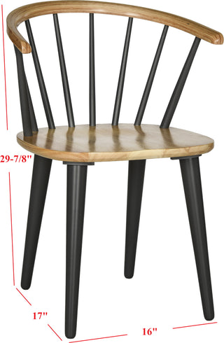 Safavieh Blanchard 18''H Curved Spindle Side Chair Natural and Grey Furniture 