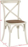 Safavieh Franklin 18''H X Back Farmhouse Chair (SET Of 2) Distressed Ivory and Medium Brown Furniture 