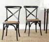 Safavieh Franklin X Back Farmhouse Chair (SET Of 2) Distressed Hickory and Medium Brown  Feature
