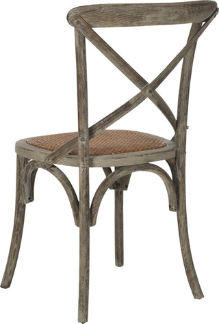 Safavieh Franklin 18''H X Back Farmhouse Chair (SET Of 2) Distressed Colonial Walnut and Medium Brown Furniture 