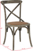 Safavieh Franklin 18''H X Back Farmhouse Chair (SET Of 2) Distressed Colonial Walnut and Medium Brown Furniture 